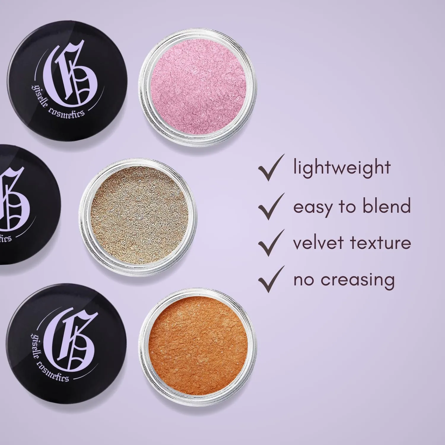Light Amethyst Loose Mineral Eyeshadow - Organic, High Pigment Make Up Palette - Talc Free, Iridescent, Sparkle Eye Shadow in Hot Pink, Lavender, Rose Gold and More