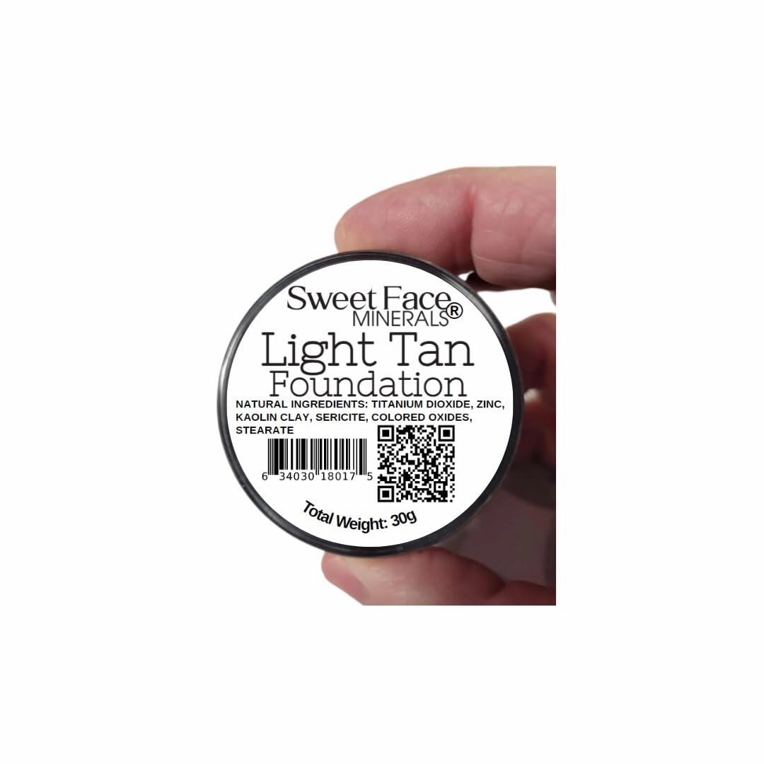 Light Tan Foundation (30g Full Size Sifter Jar) Matte Mineral Makeup Loose Powder Foundation – Full Coverage, Natural Finish, Noncomedogenic, SPF 30