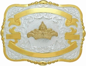 Lightning Ridge Western Trophy Belt Buckle with Customizable Engravable Ribbons