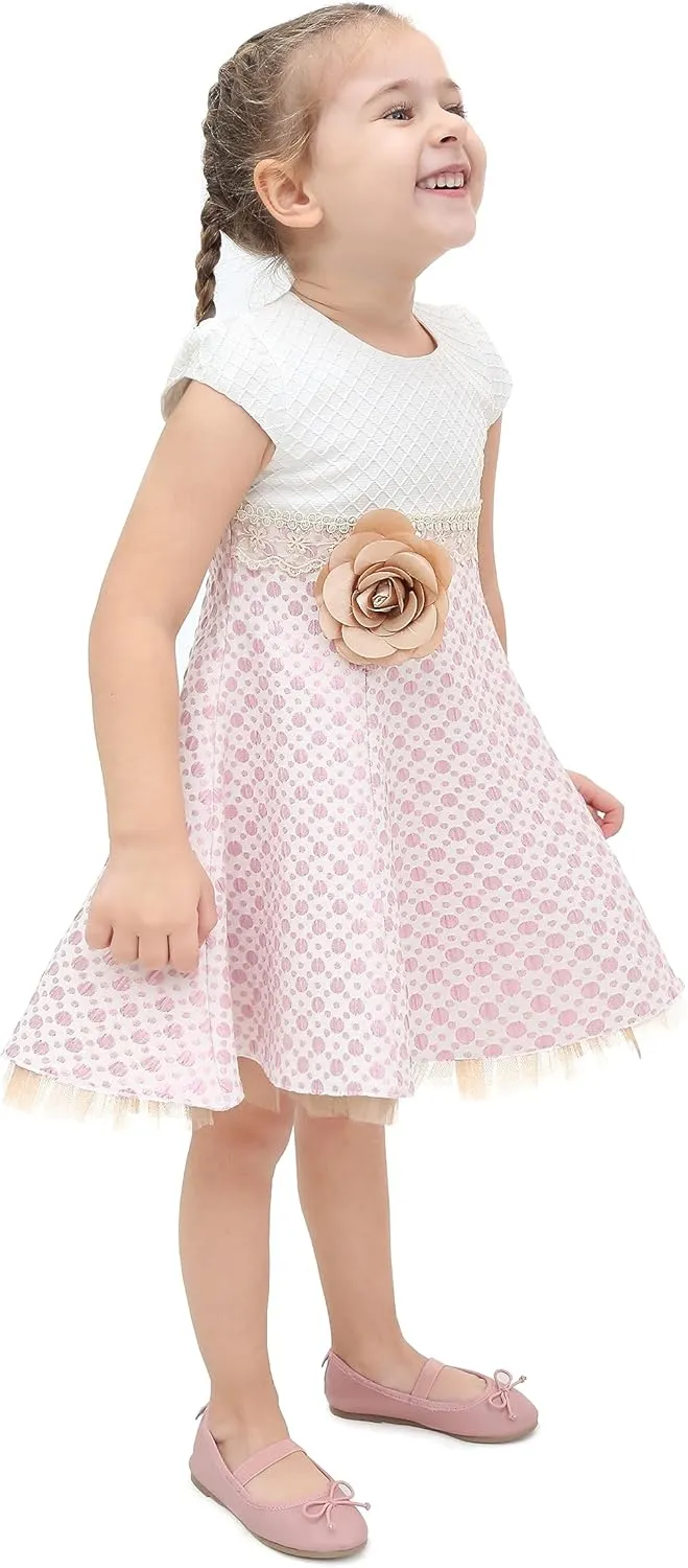 Lilax Little Girls' Sparkle Polka Dot Twirl Dress