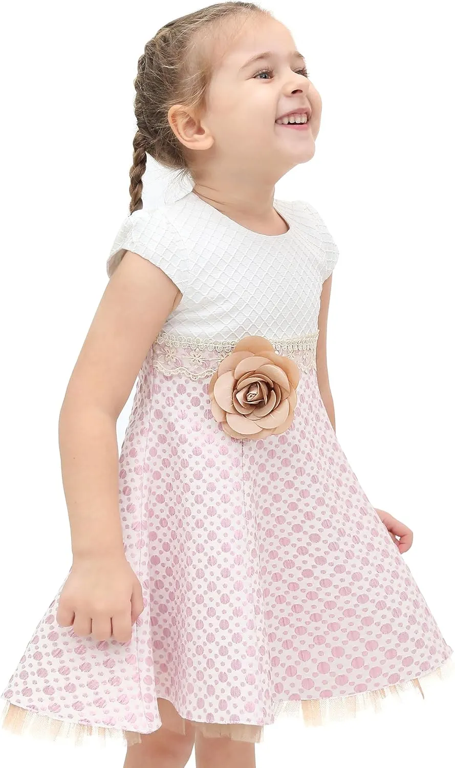 Lilax Little Girls' Sparkle Polka Dot Twirl Dress