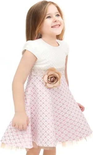 Lilax Little Girls' Sparkle Polka Dot Twirl Dress