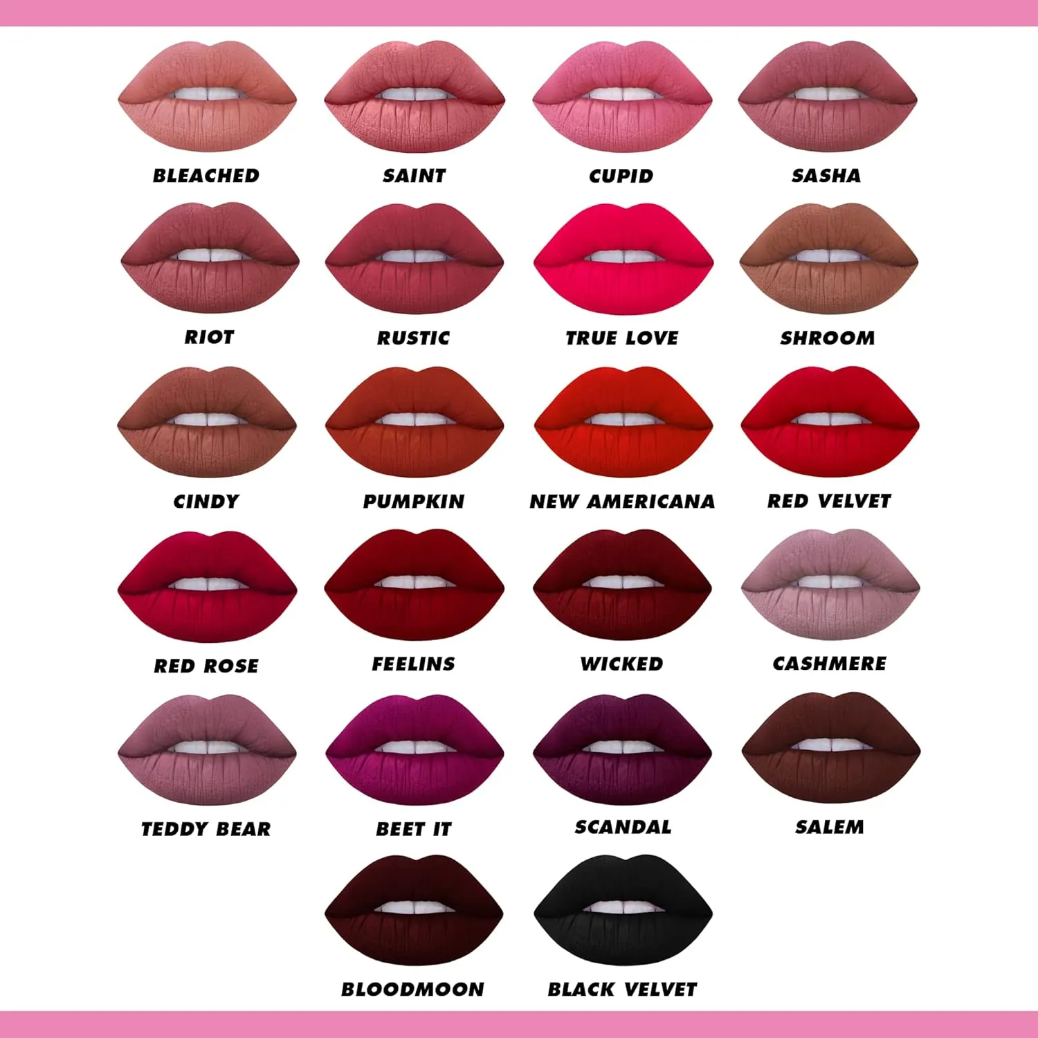 Lime Crime Velvetines Liquid Matte Lipstick, Cupid (Vibrant Pinky Red) - Bold, Long Lasting Shades & Lip Lining - Stellar Color & High Comfort for All-Day Wear - Talc-Free & Paraben-Free