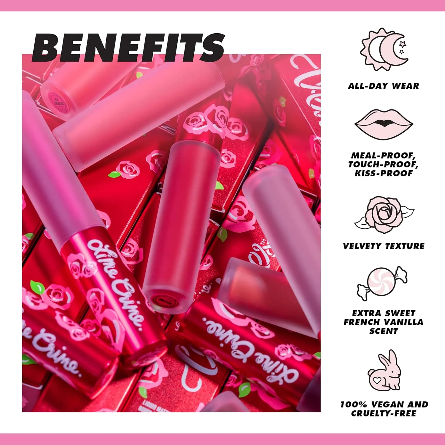 Lime Crime Velvetines Liquid Matte Lipstick, Scandal (Deep Rich Plum) - Bold, Long Lasting Shades & Lip Lining - Stellar Color & High Comfort for All-Day Wear - Talc-Free & Paraben-Free