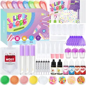Lip Gloss Making Kit, JCOOS 66PCS Lipgloss Sets for Girls, Women, Kids Lip Gloss Kit, Fun Diy Lipgloss Making Kit for Beginner, Moisturize Lip Oil Base Tubes, Lip Gloss Set for Teens, Tween Girl Gifts