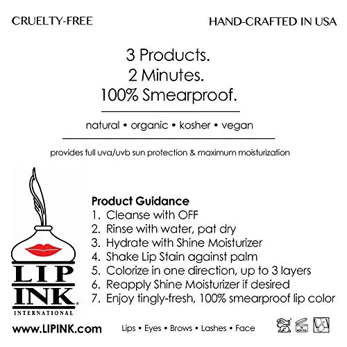 Lip Ink Liquid Lip Color Lipstick - Lava Red (Red) | Natural & Organic Makeup for Women International | 100% Organic, Kosher, & Vegan