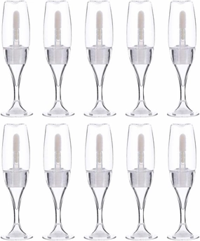 Lip Gloss Clear Eyelash Container 10pcs Wine Glass Shaped Lip Gloss Tubes Empty Lip Balm Containers Plastic Lip Gloss Container for Lipstick Samples (Red) Makeup Samples Deodorant Containers ( Color :