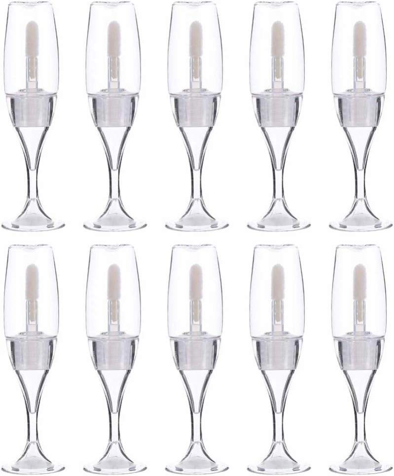 Lip Gloss Clear Eyelash Container 10pcs Wine Glass Shaped Lip Gloss Tubes Empty Lip Balm Containers Plastic Lip Gloss Container for Lipstick Samples (Red) Makeup Samples Deodorant Containers ( Color :