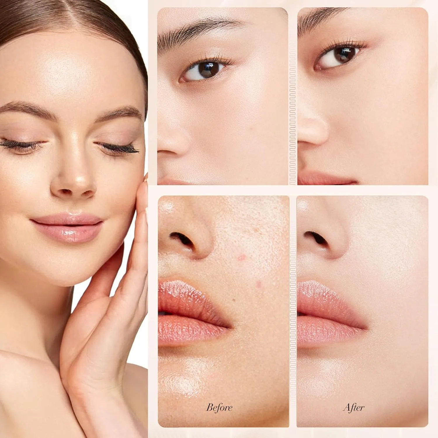 Liquid Foundation, Moisturizing Light Foundation, Matte Long-Lasting Cushion Concealer, Gauze Beauty LiquidFoundation (Moist 03 Natural)