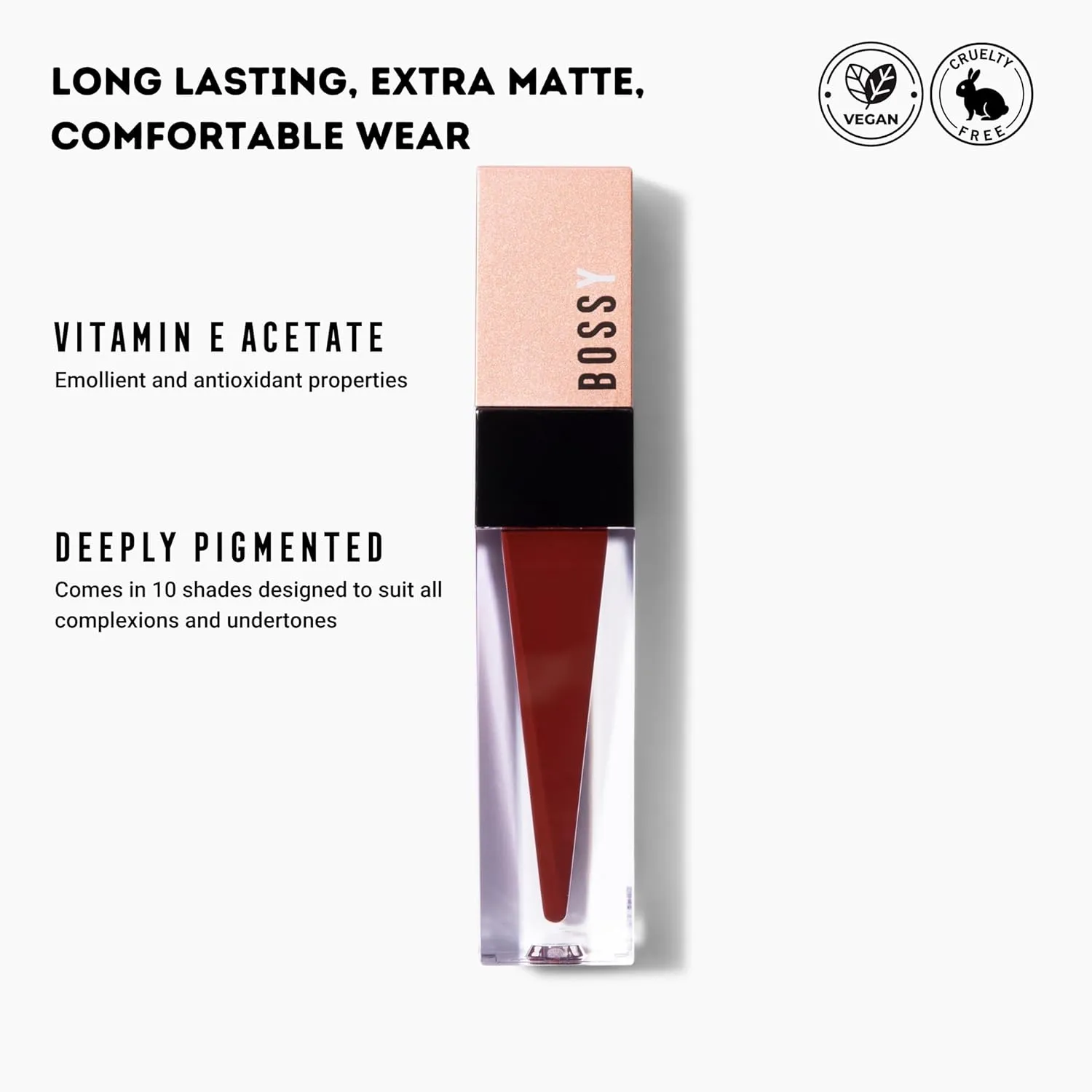 Liquid Lipstick for Women, Vegan, Hydrating, Long Lasting, Matte Lip Stick for Healthy & Full Lips, Smudge-Proof, Quick Drying, Paraben and Cruelty Free (Powerful- Deep Wine Color)