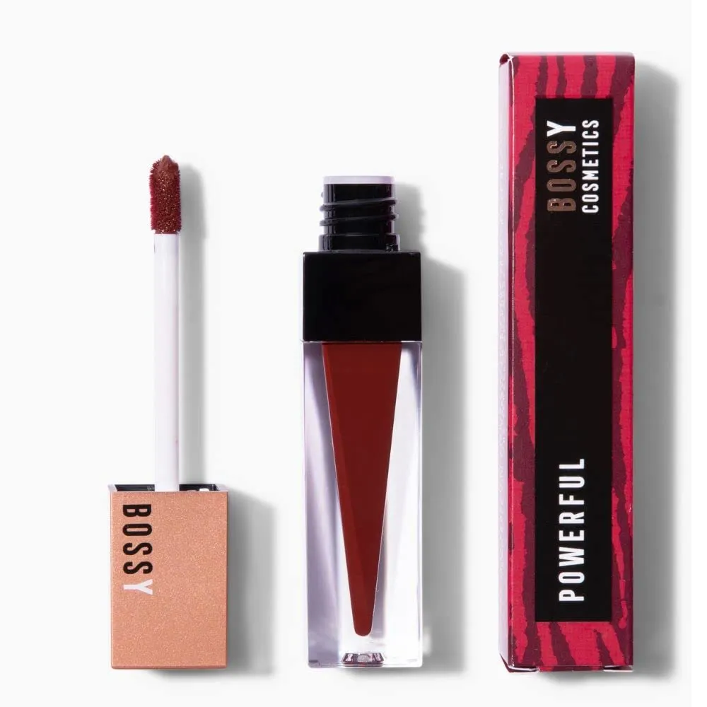 Liquid Lipstick for Women, Vegan, Hydrating, Long Lasting, Matte Lip Stick for Healthy & Full Lips, Smudge-Proof, Quick Drying, Paraben and Cruelty Free (Powerful- Deep Wine Color)