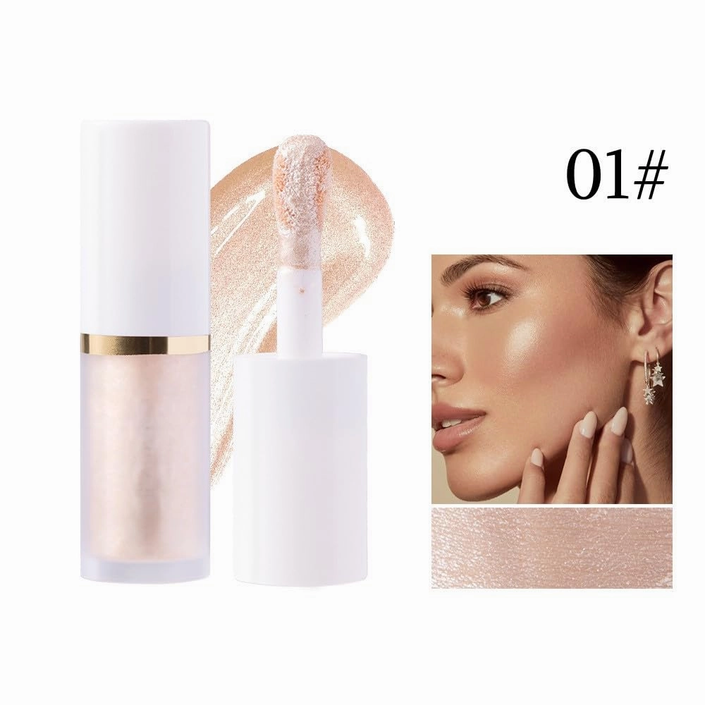 Liquid Cheek & Highlighter Duo – Pearl-Infused, Natural Glow for Face & Lips,Non-Sticky, Vegan, For Gradient & Monochrome Makeup Kit (#A)