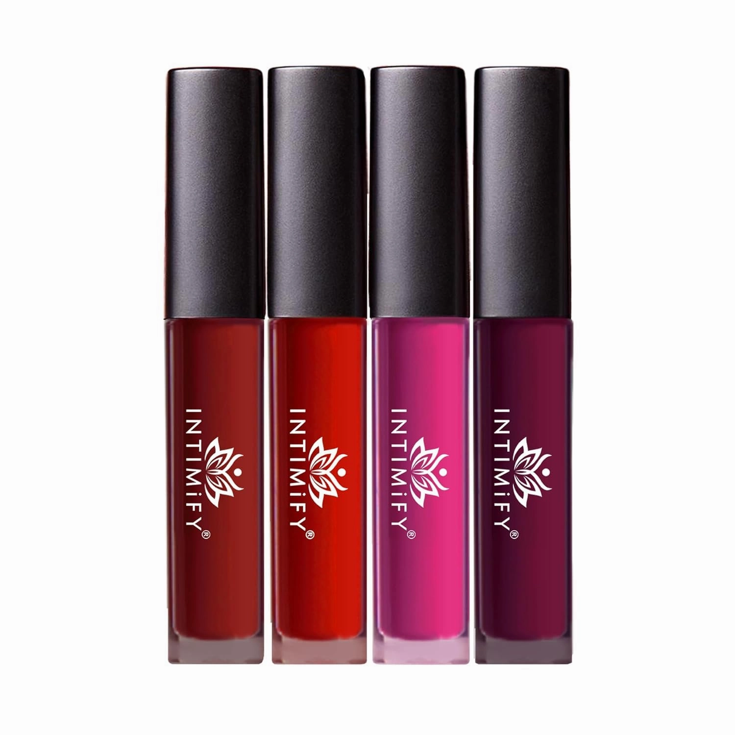 Liquid Matte Lip Stick, 8-Hour Long Stay, Long Lasting & Waterproof, Lipstick Combo (Red, Maroon, Pink, Purple – Pack Of 4) For Women