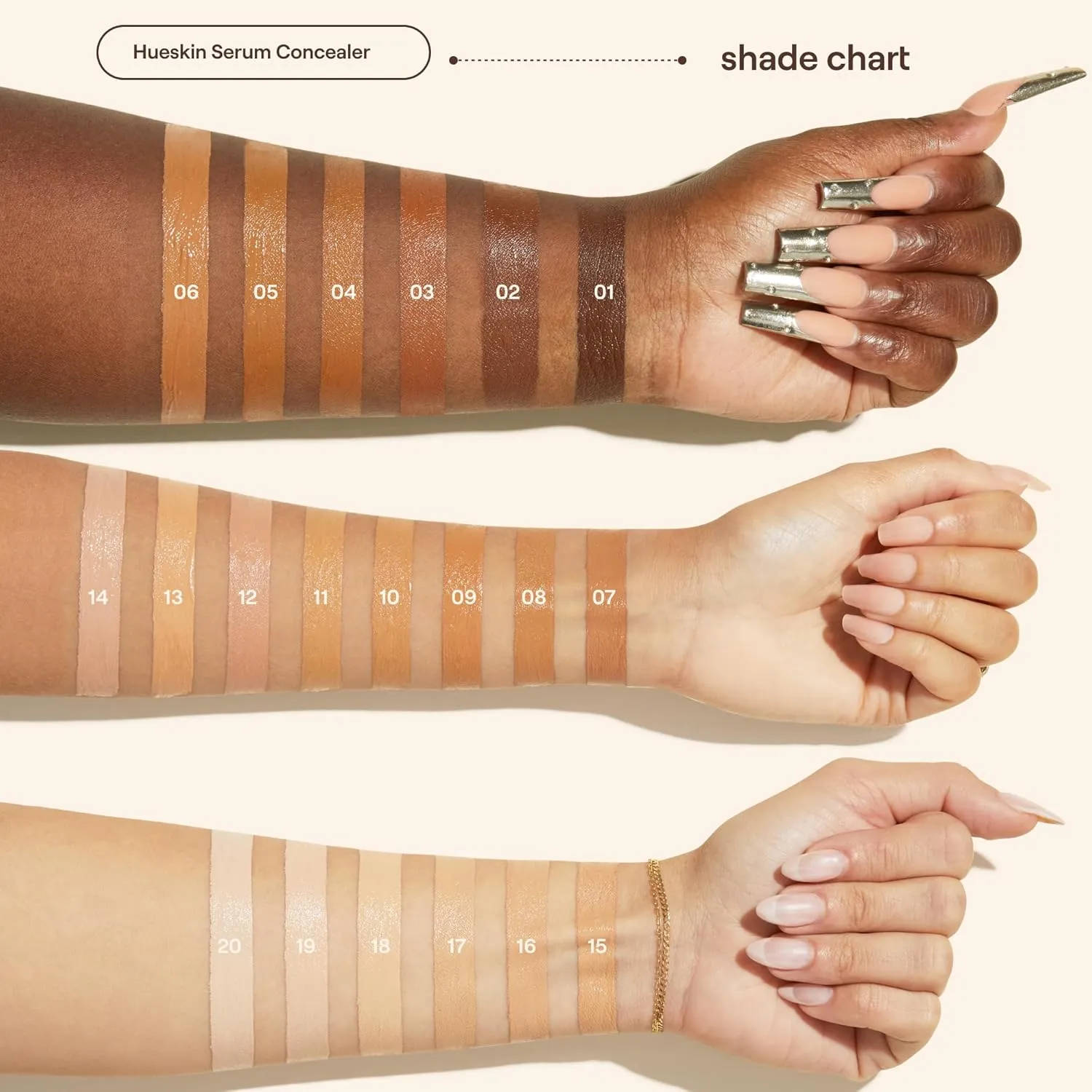 Live Tinted Hueskin Serum Concealer - Medium-to-Full Coverage Concealer with Niacinamide, & Hyaluronic Acid for Dark Circles, Fine Lines & Wrinkles, Buildable Long-Lasting Formula, 0.35 oz Shade 7
