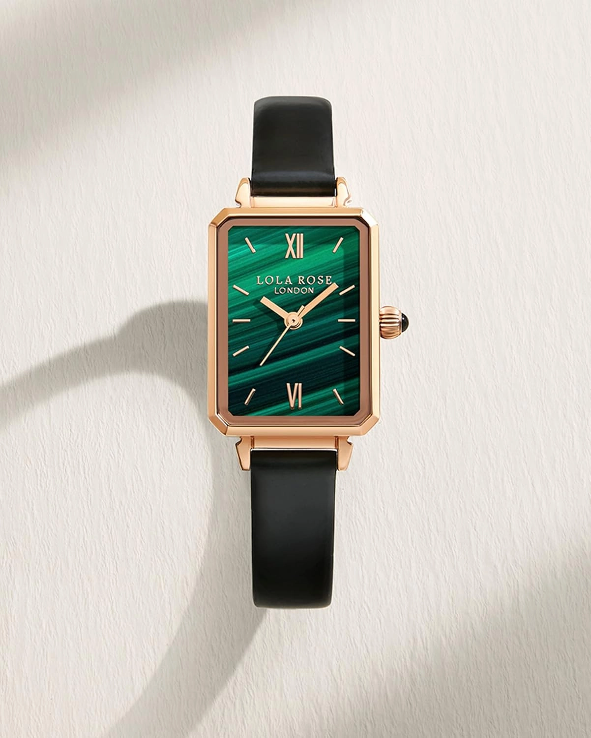 Lola Rose Dainty Women's Wrist Watch: Green Malachite Dial, Wrapped by Stylish Gift Box, Elegant Present for Ladies and Loved Ones