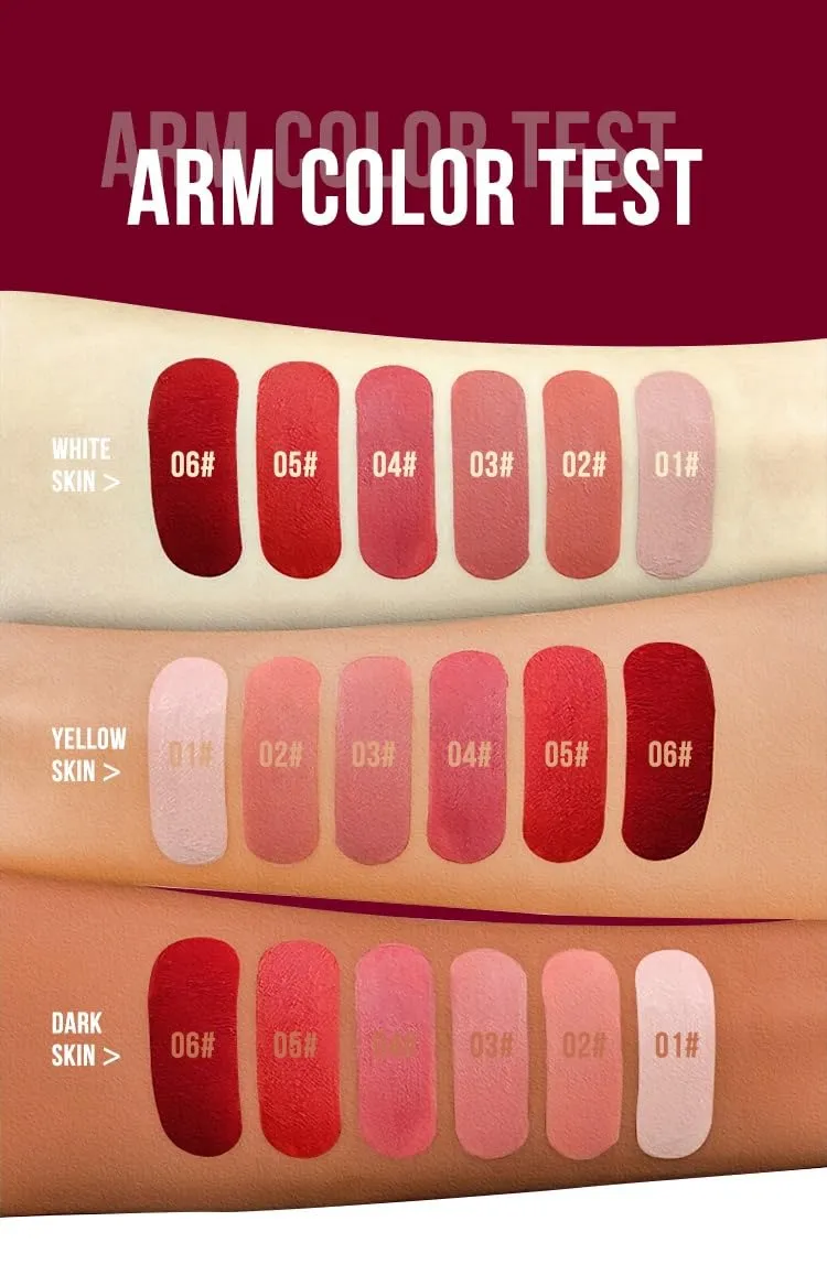 Long-Lasting Matte Liquid Lipstick Set, 3 Colors, Red and Pink Shades (package B, 3)