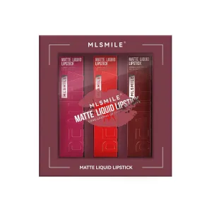 Long-Lasting Matte Liquid Lipstick Set, 3 Colors, Red and Pink Shades (package B, 3)