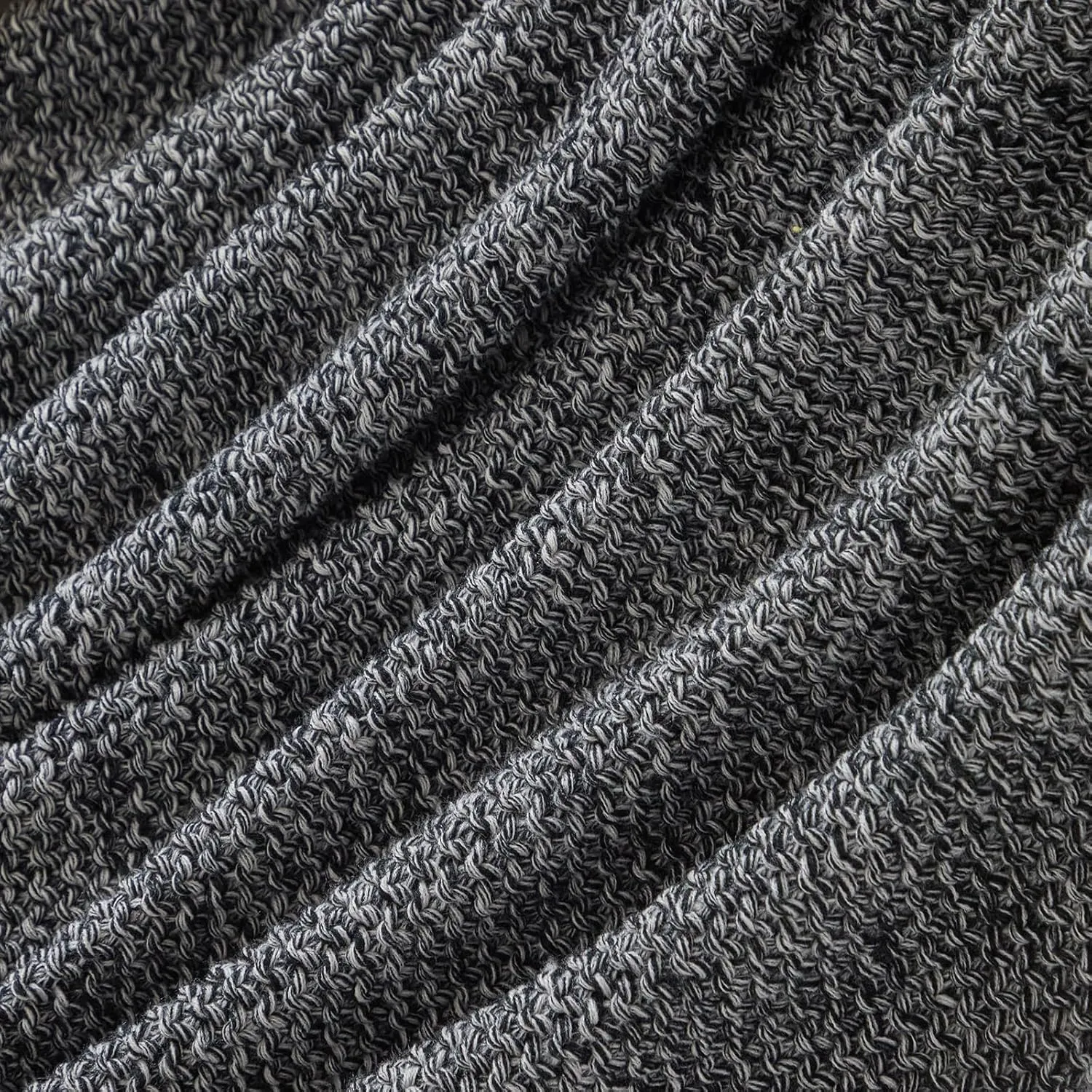 Longhui bedding Chunky Cable Knit Throw Blanket for Couch Sofa Bed Fall Lightweight Soft Cozy Throw Blanket Decorative 60"x80" Housewarming Gift (Black White) Give Laundering Bag