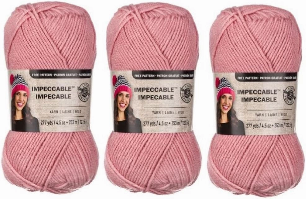 Loops & Threads Impeccable Yarn 4.5 oz (3-Pack) Soft Rose