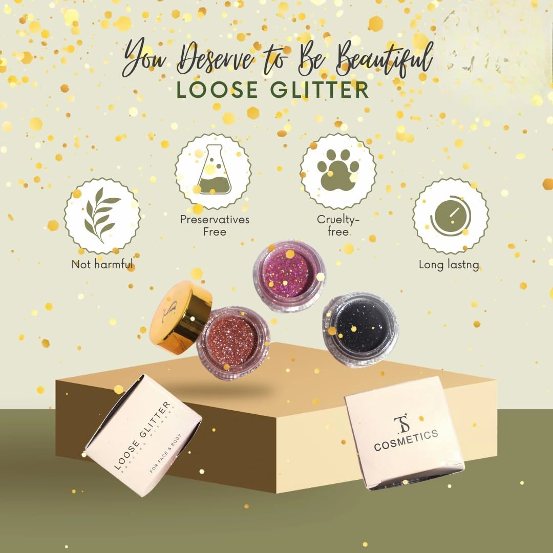 Loose Glitter Eye.shadow powder shiny Glitter | Loose Glitter Eye.shadow For Eye Makeup | Highly Pigmented Eye.shadow With Radiant Shimmer (Dull gold)