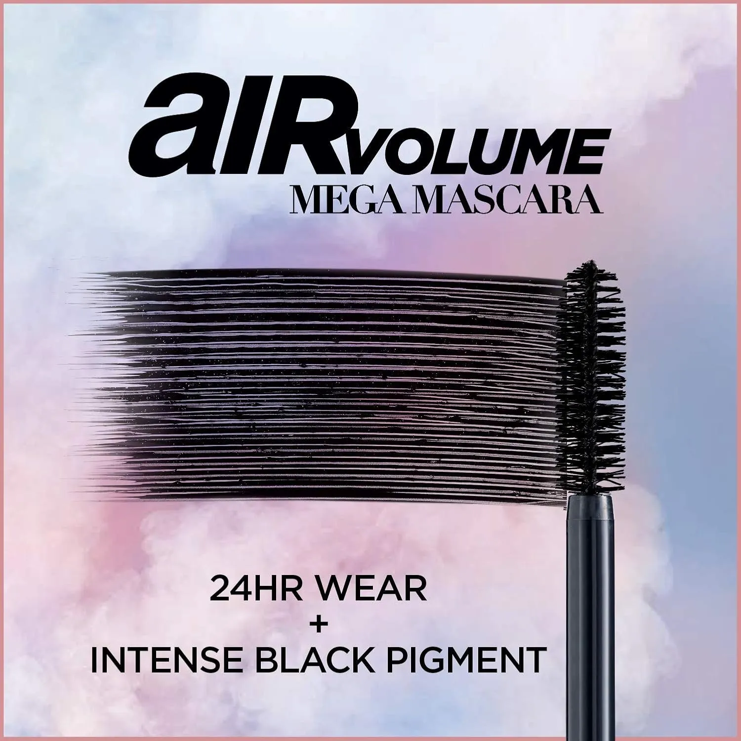 L’Oréal Paris Makeup Air Volume Mega Mascara, Lightweight & Long-lasting Volumizing Mascara for Voluminous Eyelashes, Washable Black Brown, 0.3 Fl Oz