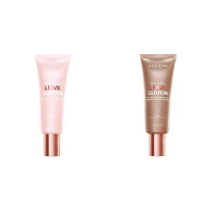 L'Oréal Paris True Match Lumi Glotion Fair 1.35oz and Medium 1.35oz Glow Enhancing Makeup Lotion Bundle
