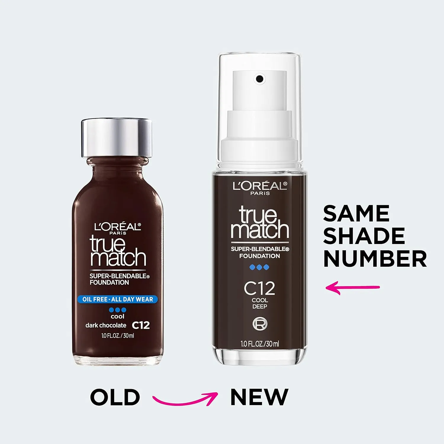 L’Oréal Paris True Match Super-Blendable Foundation, Medium Coverage Liquid Foundation Makeup with SPF 17, W10.5, Deep, 1 Fl Oz (Pack of 3)