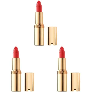 L'Oreal Paris Colour Riche Original Creamy, Hydrating Satin Lipstick with Argan Oil and Vitamin E, Raspberry Rush, 1 Count (Pack of 3)