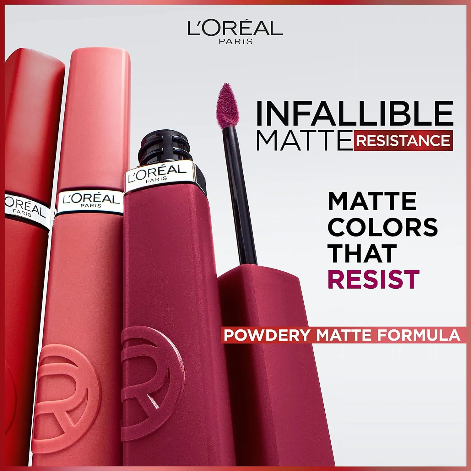 L'Oreal Paris Infallible Matte Resistance Liquid Lipstick, up to 16 Hour Wear, Worth It 601, 0.16 Fl Oz