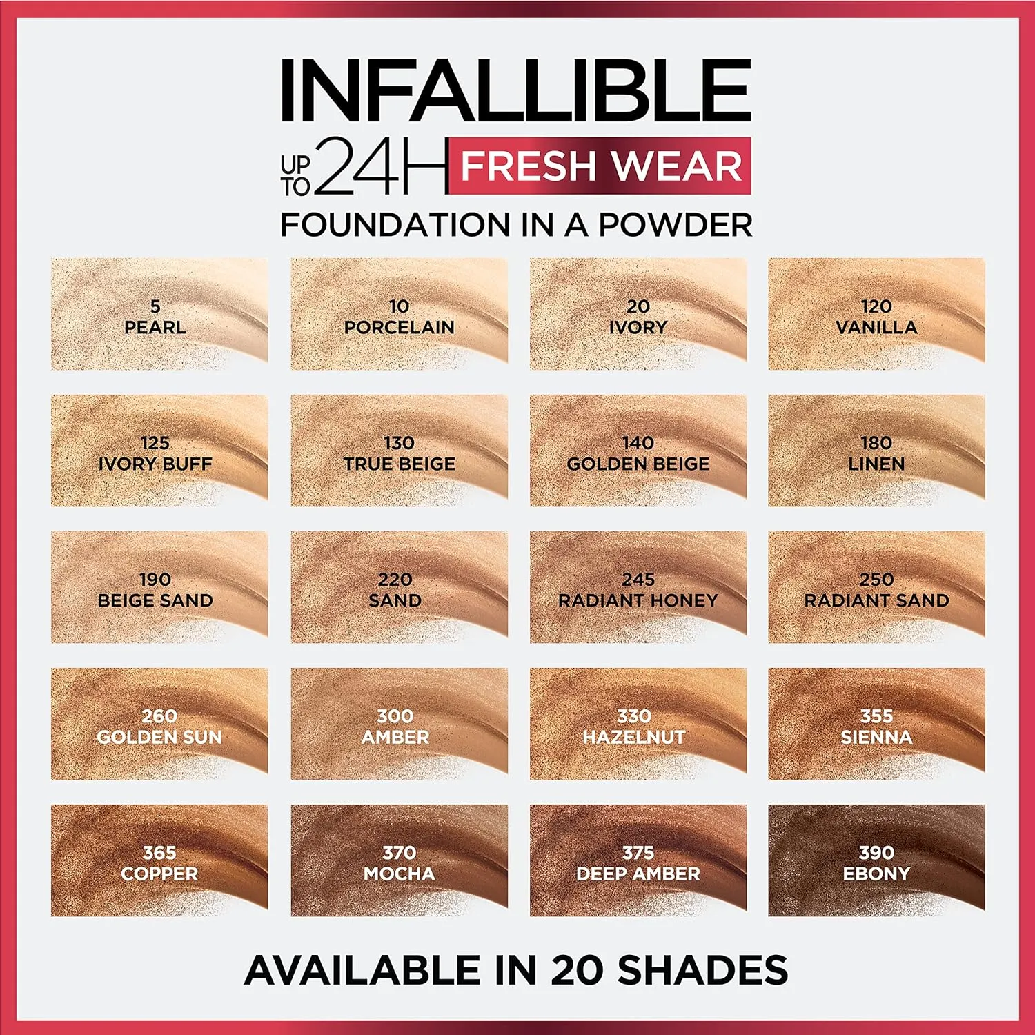 L'Oreal Paris Makeup Infallible Fresh Wear Foundation in a Powder, Up to 24H Wear, Waterproof, True Beige, 0.31 oz.