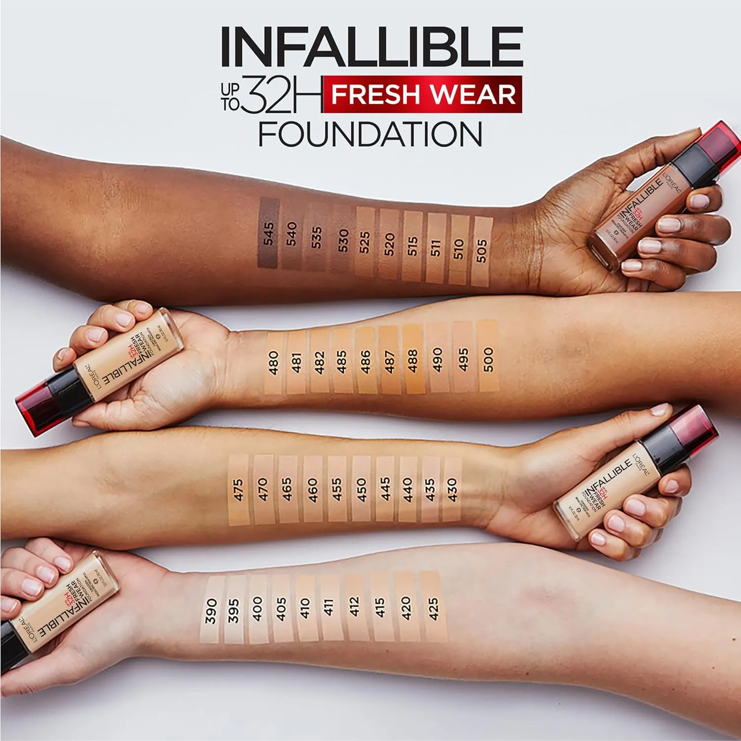 L'Oreal Paris Makeup Infallible Up to 32 Hour Fresh Wear Lightweight Foundation, 390 Rose Pearl, 1 Fl Oz, Packaging May Vary