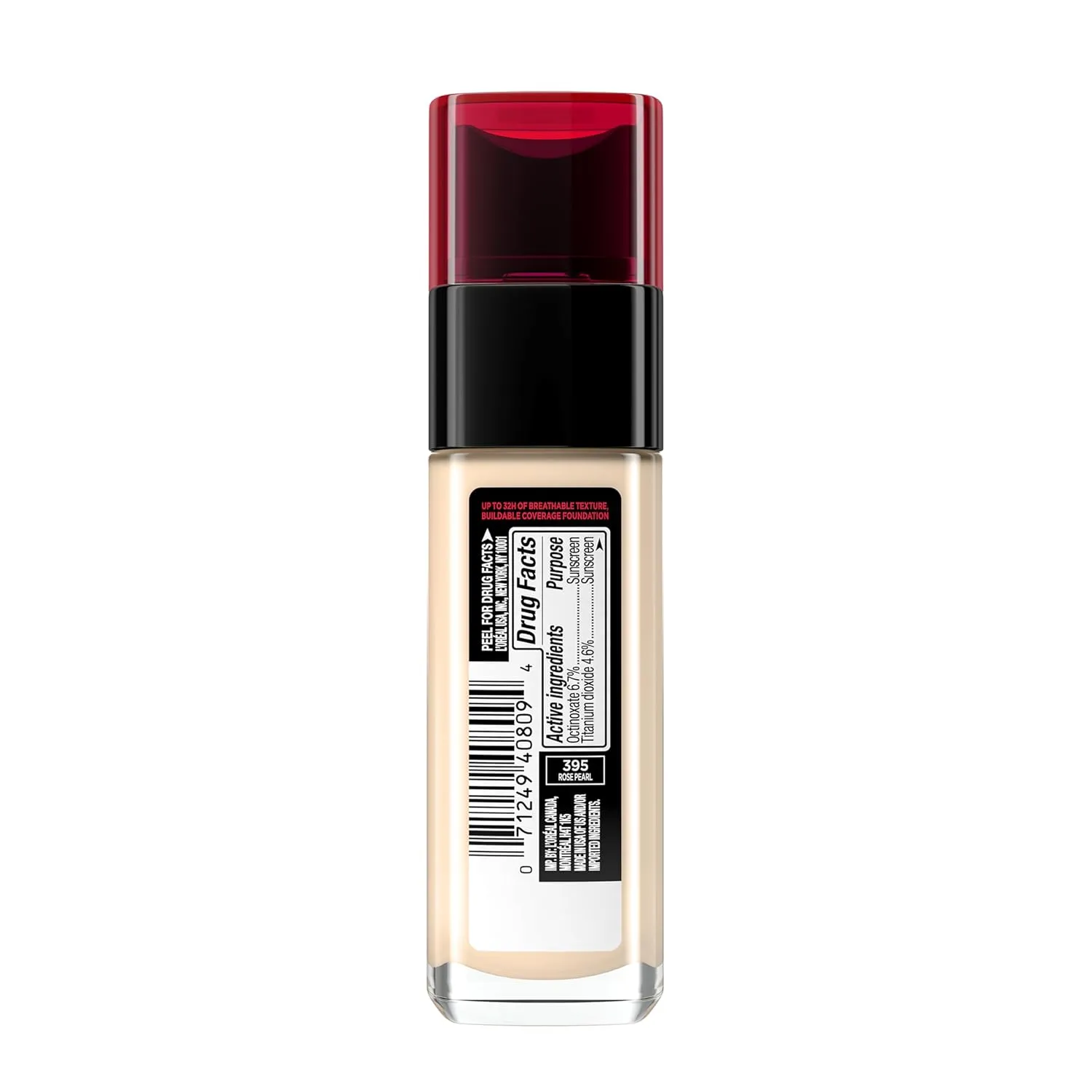 L'Oreal Paris Makeup Infallible Up to 32 Hour Fresh Wear Lightweight Foundation, 390 Rose Pearl, 1 Fl Oz, Packaging May Vary