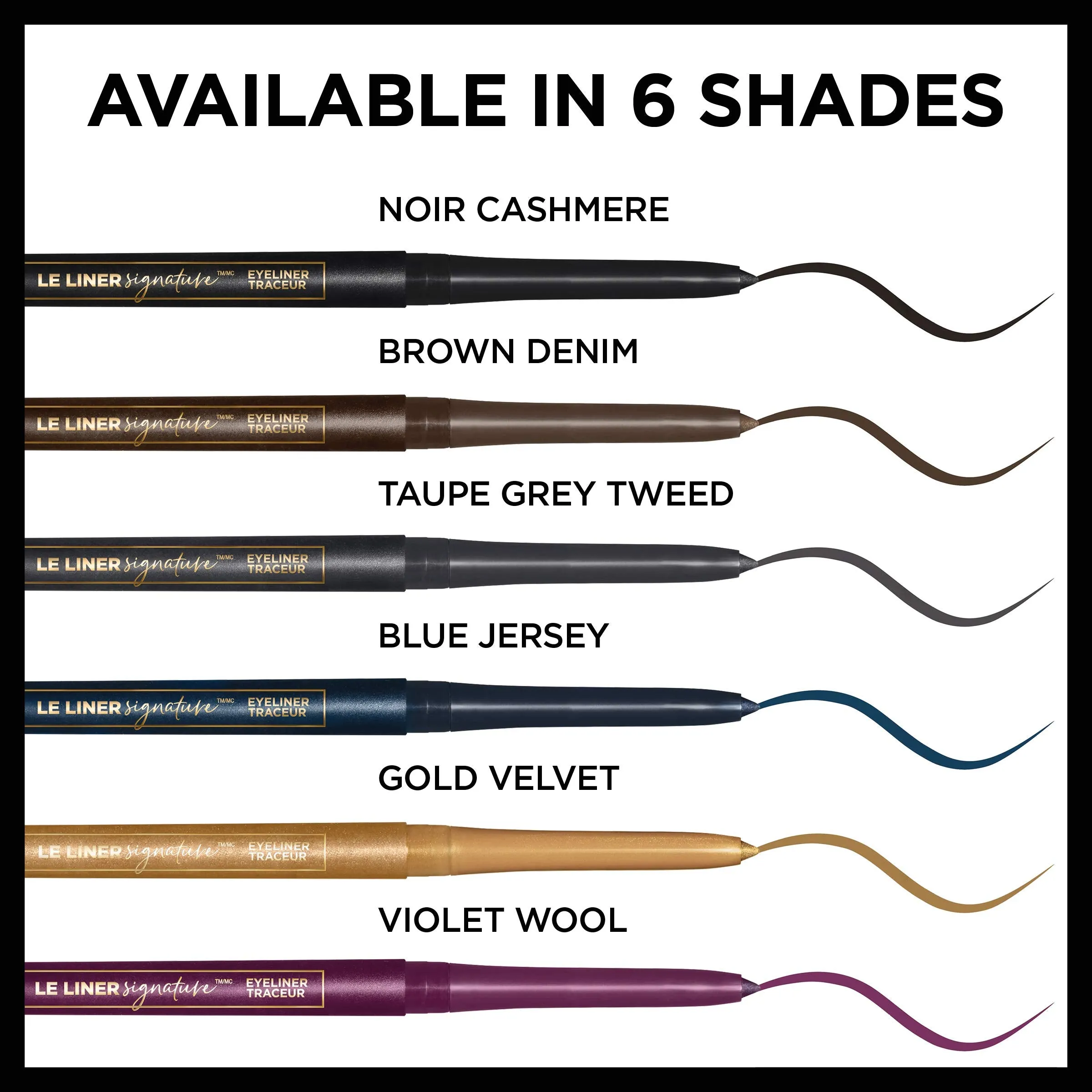 L'Oreal Paris Makeup Le Liner Signature Mechanical Eyeliner, Easy-Glide, Smudge Resistant, Bold Color, Long Lasting, Waterproof Eyeliner, Noir Cashmere, 0.011 oz., 1 count