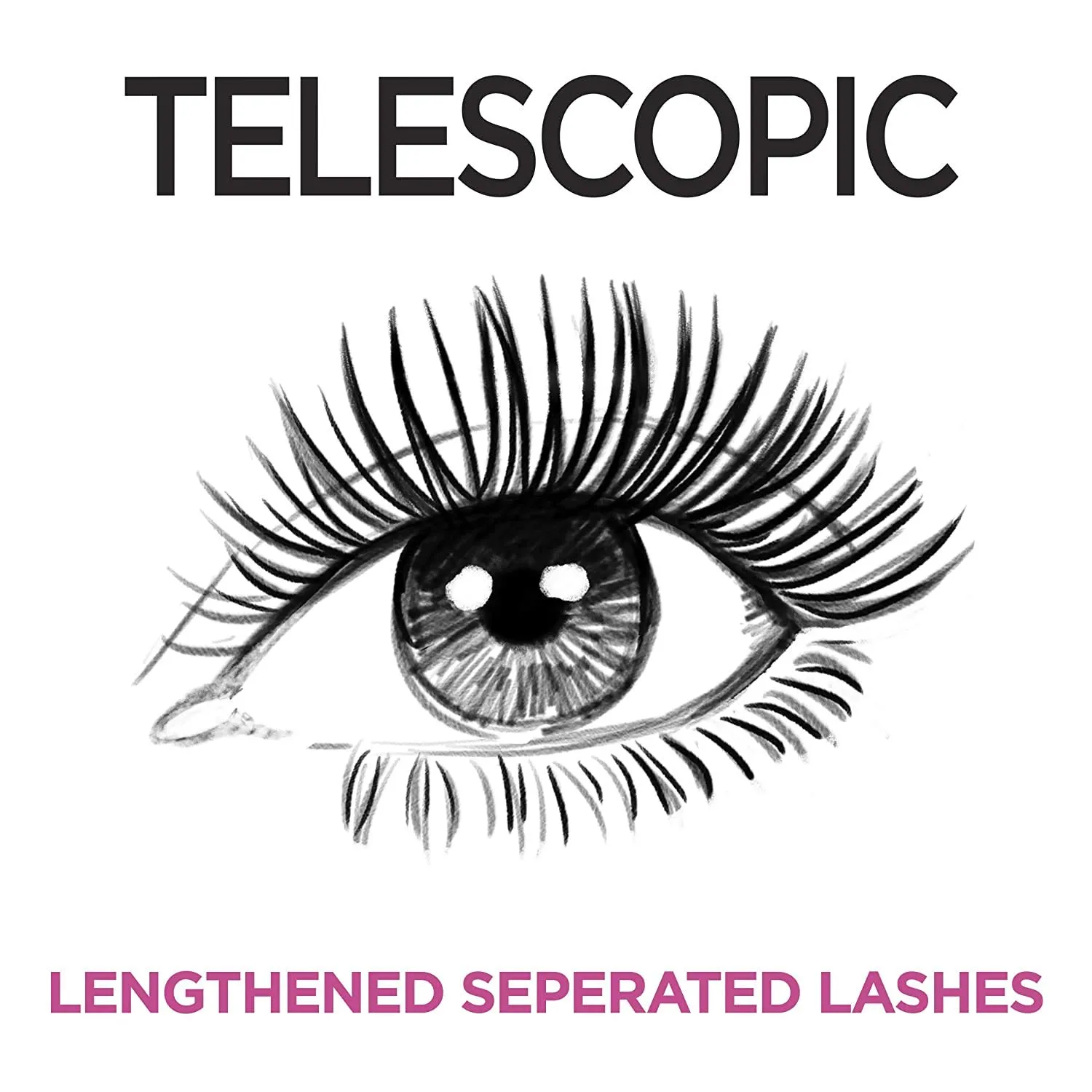 L'Oreal Paris Makeup Telescopic Original Lengthening, Lash Separating Mascara with Dual Precision Brush, Washable, Blackest Black, 0.27 Fl Oz., 2 Count