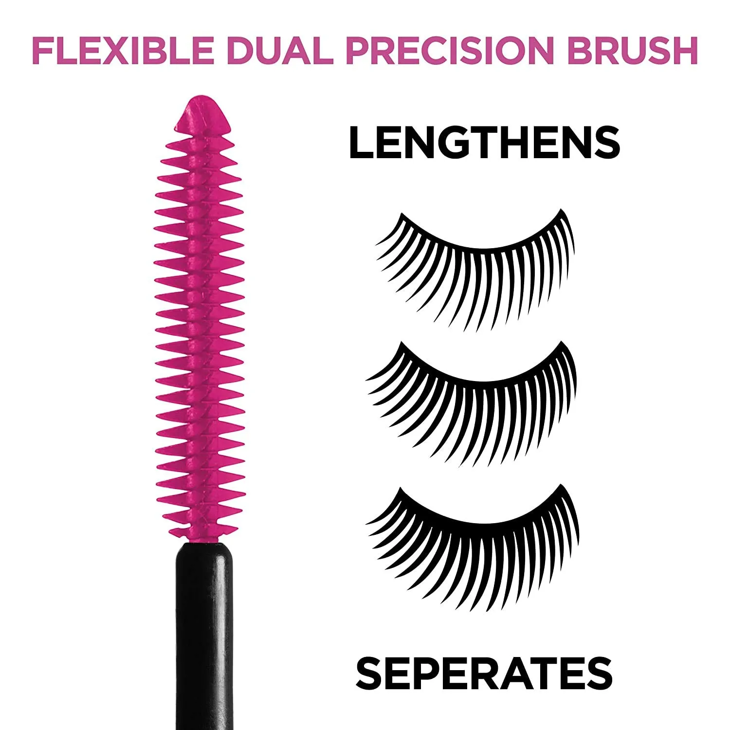 L'Oreal Paris Makeup Telescopic Original Lengthening, Lash Separating Mascara with Dual Precision Brush, Washable, Blackest Black, 0.27 Fl Oz., 2 Count