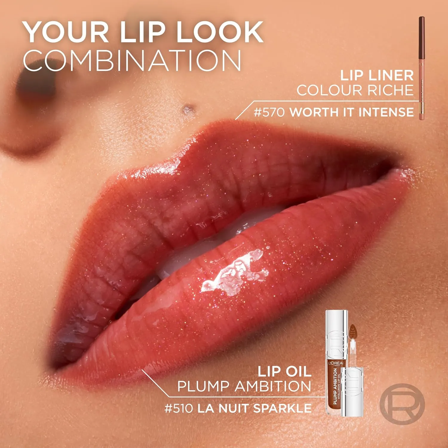 L'Oreal Paris Plump Ambition Hyaluron Lip Oil, 24 HR Lip Gloss with Hyaluronic Acid, Volumizing Formula with Glass-Like Shine, Cristal Clear 101, 0.16 Fl Oz