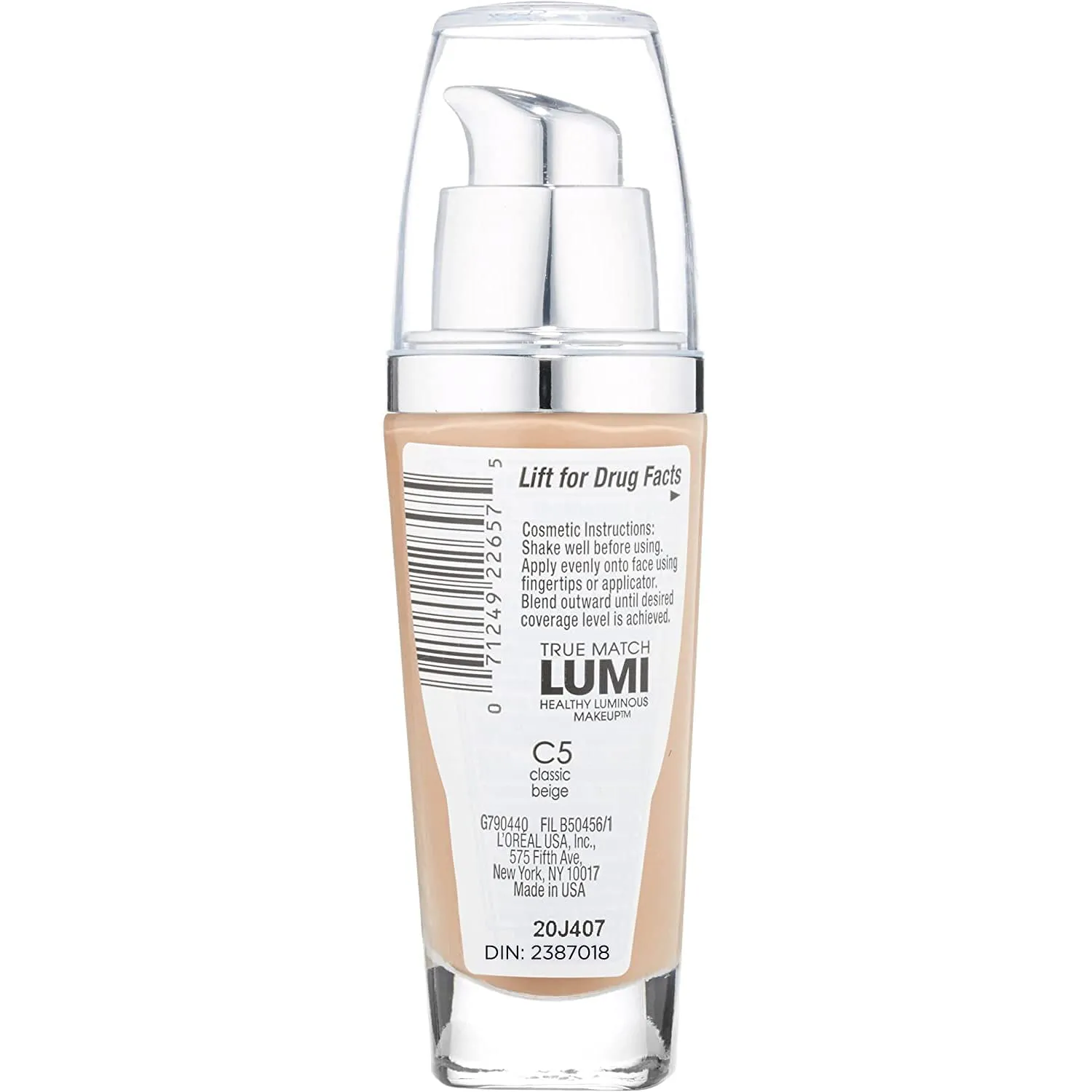 L'Oreal Paris True Match Lumi Healthy Luminous Makeup, C5 Classic Beige, 1 fl; oz.