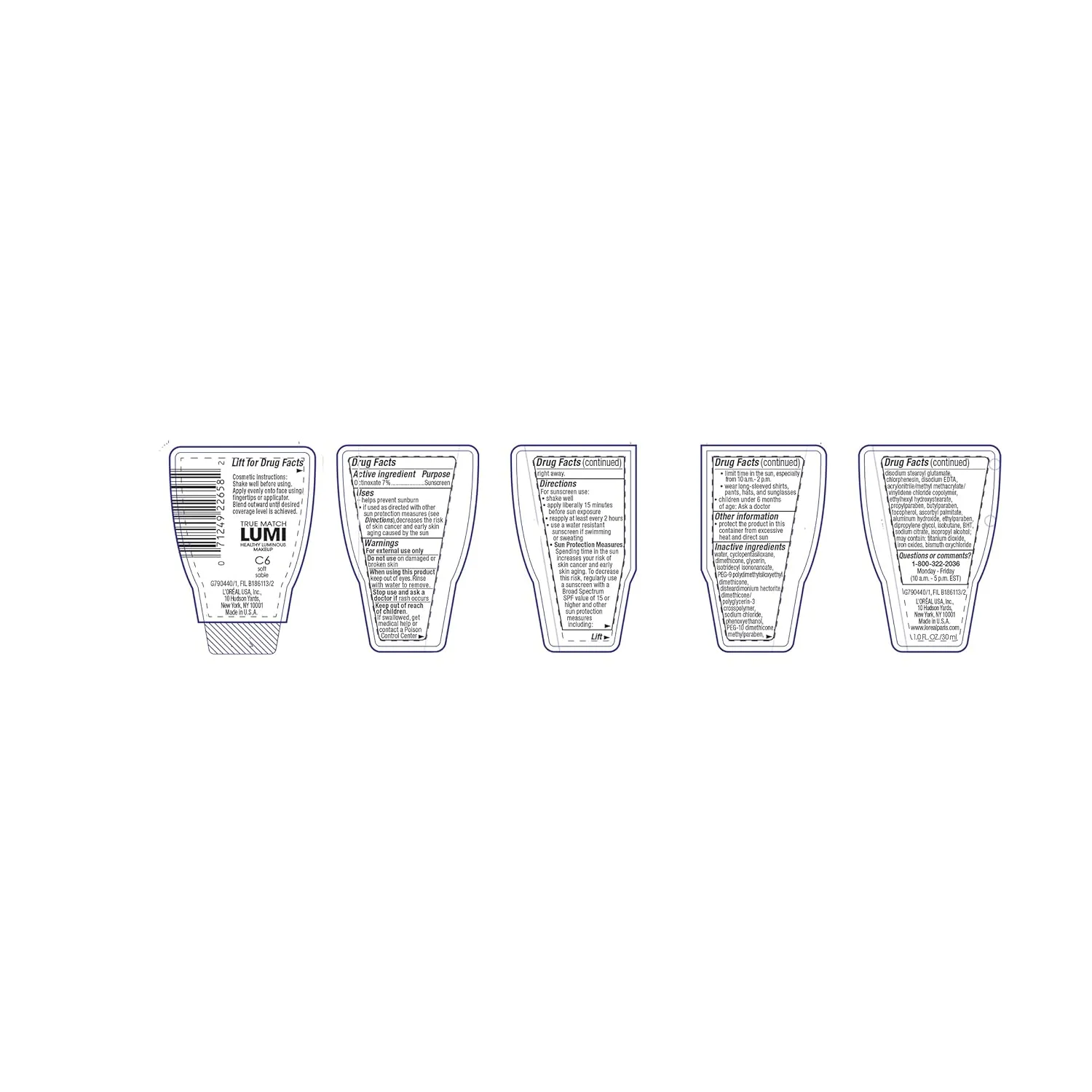 L'Oreal Paris True Match Lumi Healthy Luminous Makeup, N1-2 Soft Ivory Classic Ivory , 1 fl; oz.