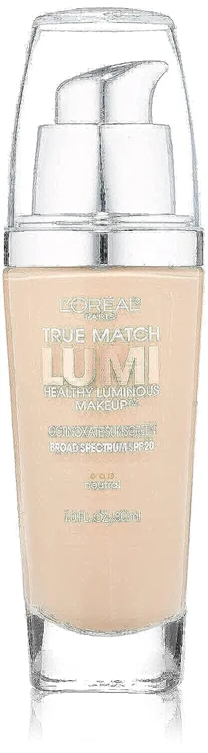 L'Oreal Paris True Match Lumi Healthy Luminous Makeup, N1-2 Soft Ivory Classic Ivory , 1 fl; oz.