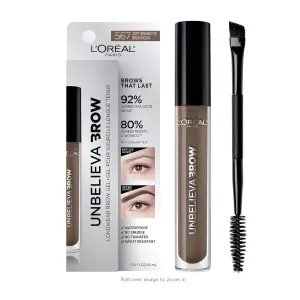 L'Oreal Paris Unbelieva-Brow Longwear Waterproof Tinted Brow Gel, Smudge-resistant, Transfer- Proof, Quick Drying, Easy and quick application with precise brush, Soft Brunette, 0.15 fl. oz.