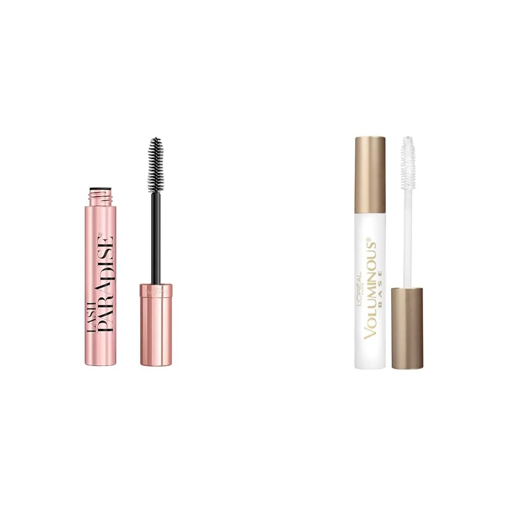 L'Oreal Paris Voluminous Makeup Lash Paradise Mascara, Voluptuous Volume, Intense Length & Makeup Voluminous Lash Boosting Conditioning Primer Mascara, White Primer, 0.24 fl; oz.