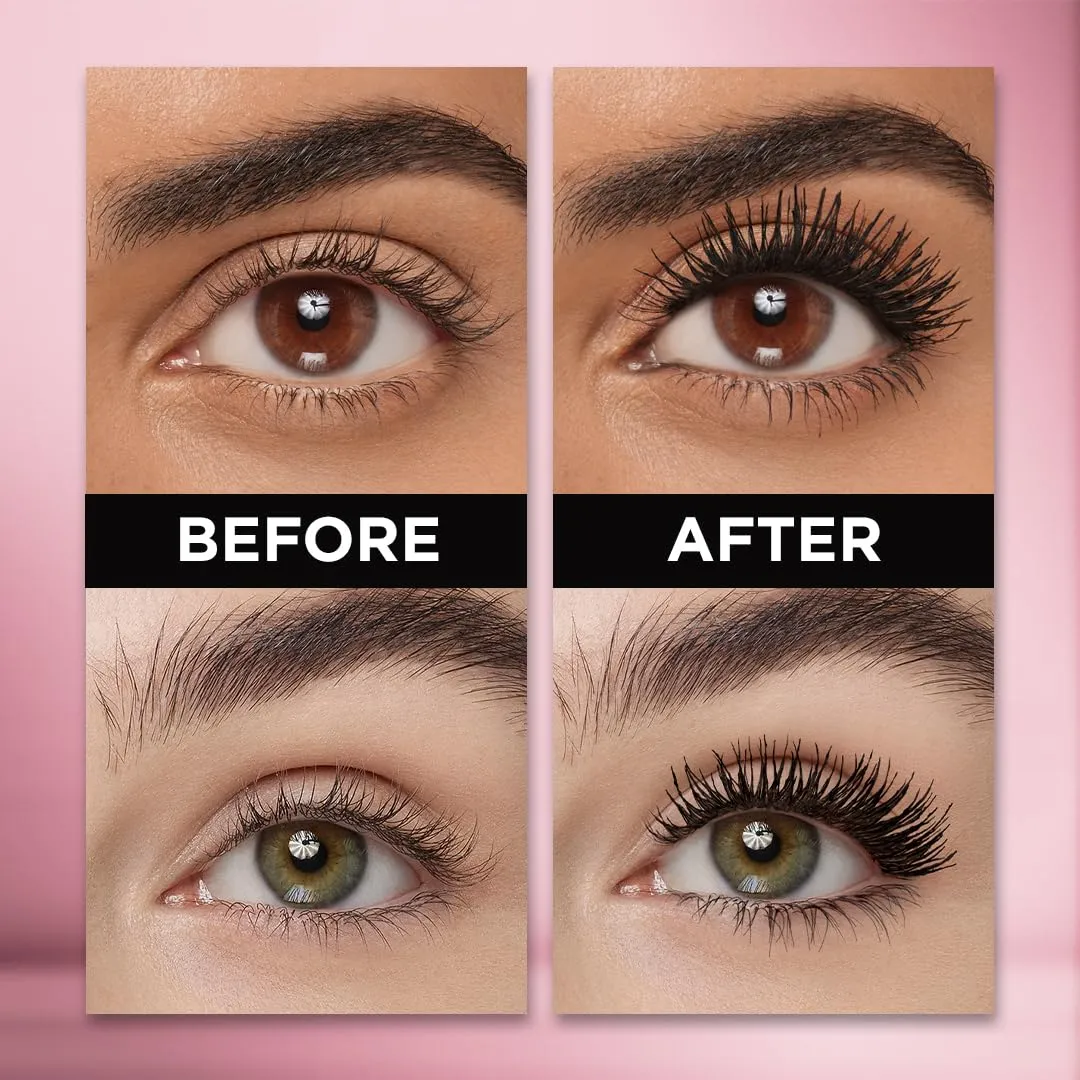 L'Oreal Paris Voluminous Makeup Lash Paradise Mascara, Voluptuous Volume, Intense Length, Feathery Soft Full Lashes, No Flaking, No Smudging, No Clumping, Mystic Black, 0.25 Fl Oz (Pack of 2)