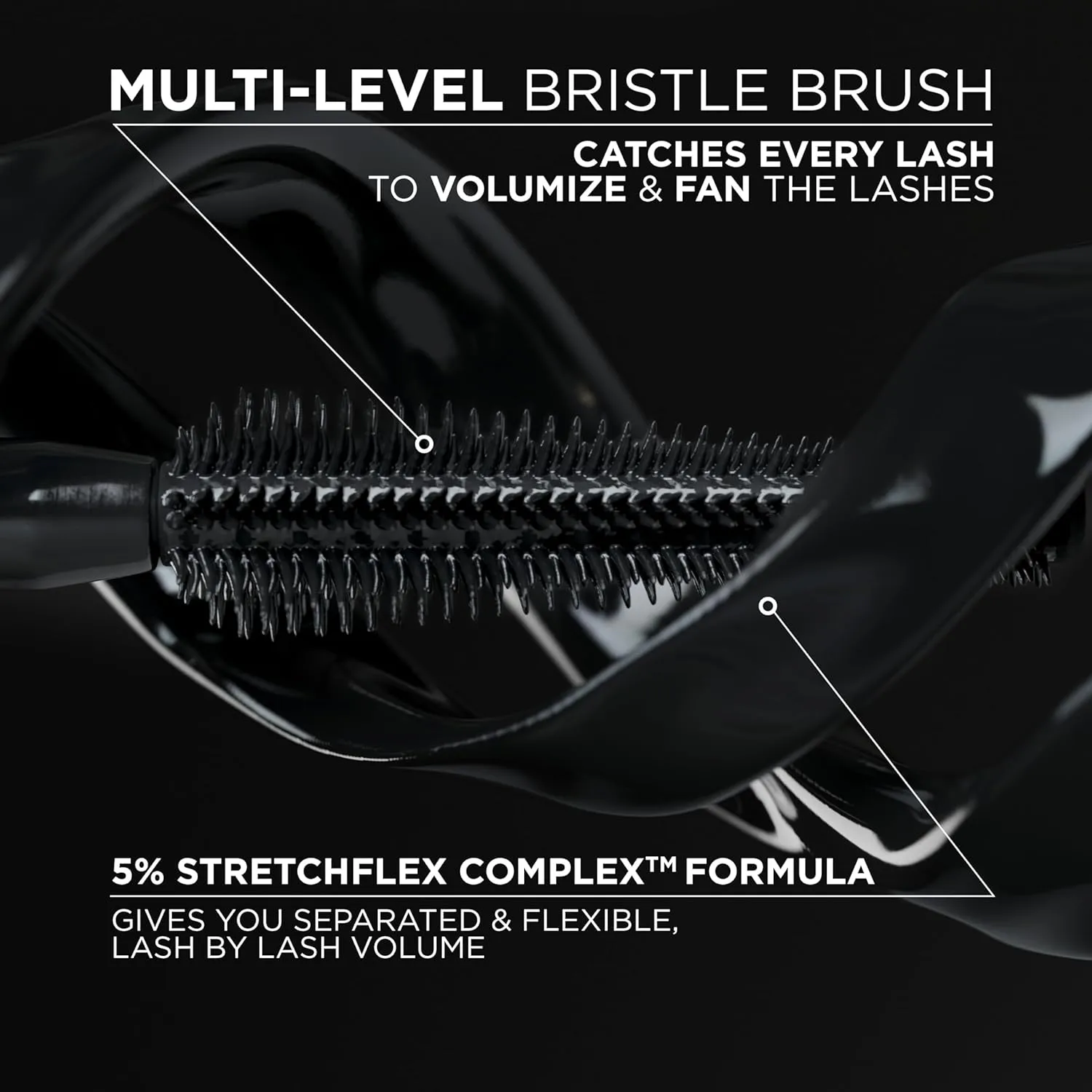 L'Oreal Paris Voluminous Panorama Mascara, Volumizing and Lengthening Mascara, Washable Longwear and Smudge Resistant Make Up, Blackest Black, 0.33 Fl Oz