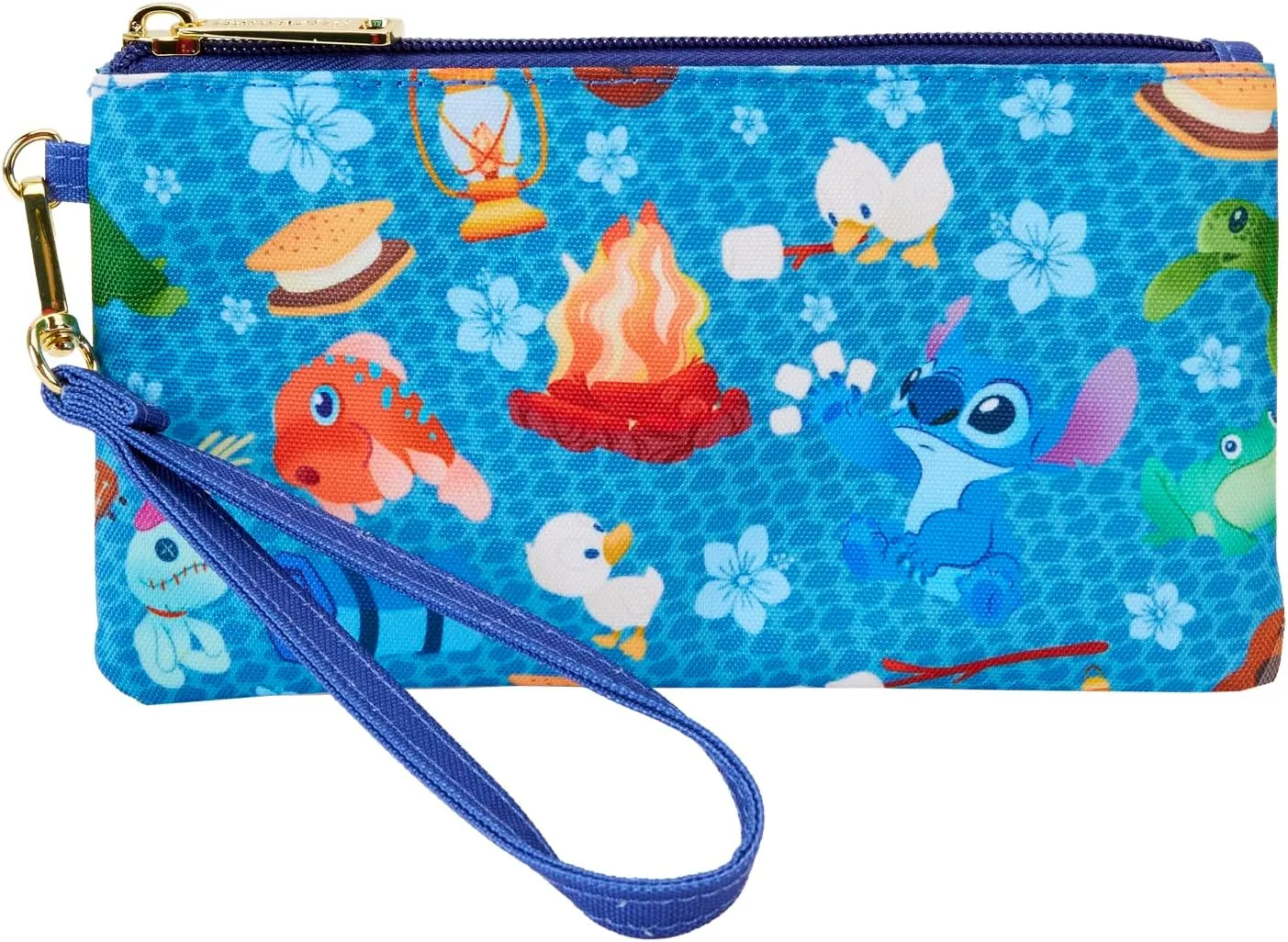 Loungefly Disney Stitch Camping Cuties AOP Nylon Wristlet