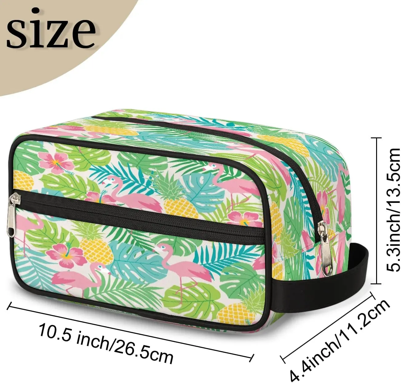 Lovely Flamingos Travel Toiletry Bag for Women Men Small Cosmetic Makeup Organizer Water Resistant Shaving Bag Portable Make Up Bag Storage Bags with Handle