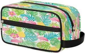 Lovely Flamingos Travel Toiletry Bag for Women Men Small Cosmetic Makeup Organizer Water Resistant Shaving Bag Portable Make Up Bag Storage Bags with Handle