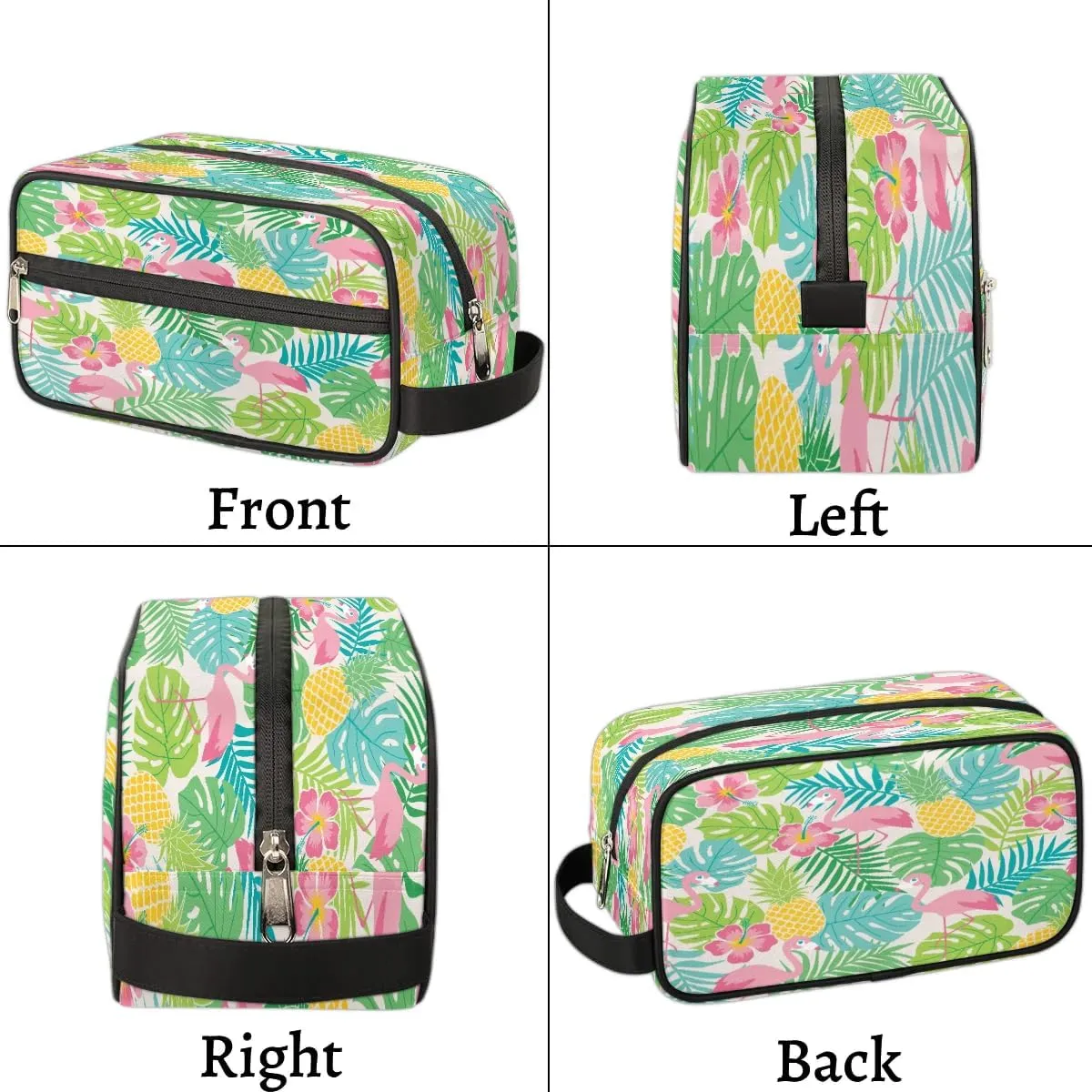Lovely Flamingos Travel Toiletry Bag for Women Men Small Cosmetic Makeup Organizer Water Resistant Shaving Bag Portable Make Up Bag Storage Bags with Handle