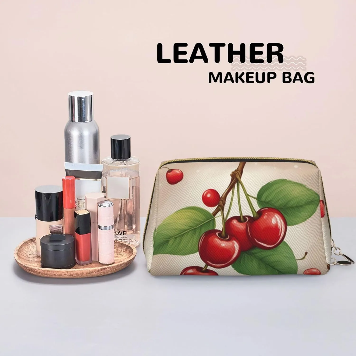 Lovely Sweet Red Cherry 1 Travel-Ready Toiletry Bag, Compact Makeup Organizer For Women