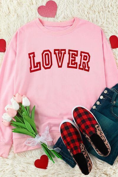 Lover Crew Neck Blush Pink Sweatshirt