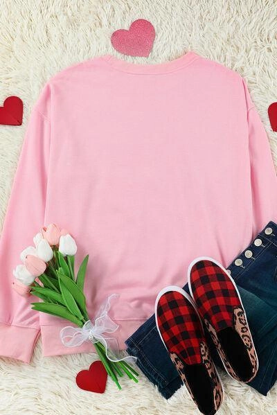 Lover Crew Neck Blush Pink Sweatshirt